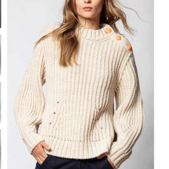 Zadig & Voltaire Marlon Awa Alpaca Blend Cream Sweater - Picture 3 of 16